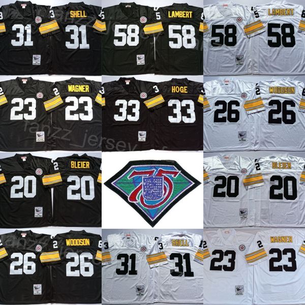 vintage football 23 mike wagner jerseys 33 merril hoge 20 rocky bleier 58 jack lambert 31 donnie shell 26 rod woodson 1967 1975 1994 retro 7, Black
vintage football 23 mike wagner jerseys 33 merril hoge 20 rocky bleier 58 jack lambert 31 donnie shell 26 rod woodson 1967 1975 1994 retro 7, Black