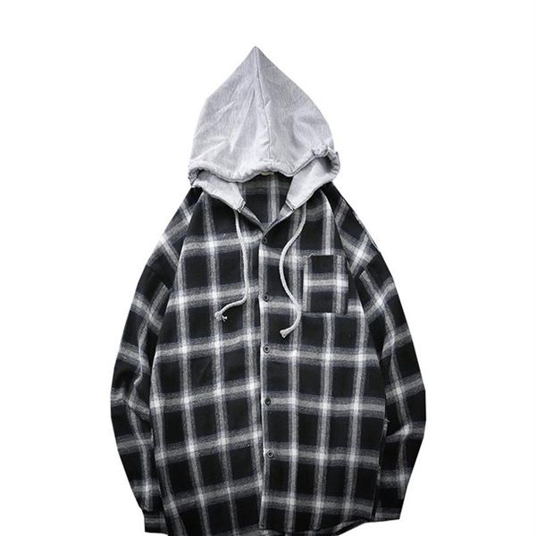 e-baihui 2021 fashion new spring and summer hooded plaid shirts men's korean leisure youth thin jacket japanese long sleeve s281b, White;black
e-baihui 2021 fashion new spring and summer hooded plaid shirts men's korean leisure youth thin jacket japanese long sleeve s281b, White;black