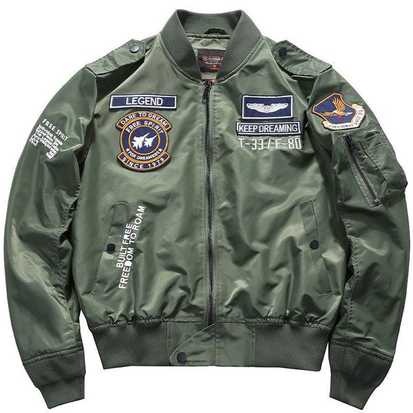 men's jackets usa man's bomber jacket baseball uniform air force one army aviation jumper workwear baseball jersey embroidery coat, Black;brown
men's jackets usa man's bomber jacket baseball uniform air force one army aviation jumper workwear baseball jersey embroidery coat, Black;brown