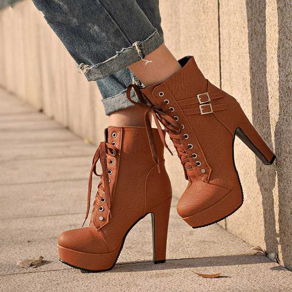 dress shoes plus size ankle boots women platform high heels female lace up women's shoes buckle woman short boot ladies footwear, Black
dress shoes plus size ankle boots women platform high heels female lace up women's shoes buckle woman short boot ladies footwear, Black