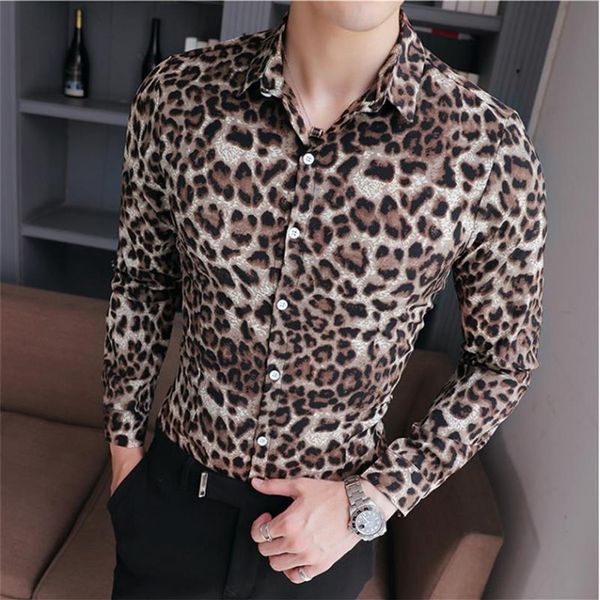 men's casual shirts leopard shirt 2021 fashion designer social dress men slim long sleeve club size -5xl187q, White;black 
men's casual shirts leopard shirt 2021 fashion designer social dress men slim long sleeve club size -5xl187q, White;black