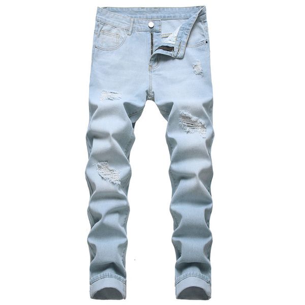 mens jeans large size holes straight light blue elastic spring and summer casual trousers fashion 90s for men 230811
mens jeans large size holes straight light blue elastic spring and summer casual trousers fashion 90s for men 230811