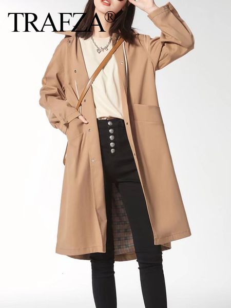 women's trench coats traf za women fashion casual khaki singlebreasted drawstring pockets decorate coat woman long sleeve windbreaker 2, Tan;black
women's trench coats traf za women fashion casual khaki singlebreasted drawstring pockets decorate coat woman long sleeve windbreaker 2, Tan;black