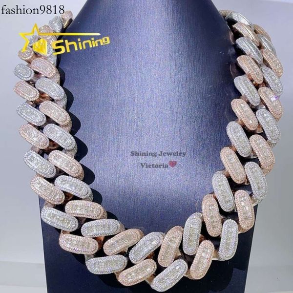drop shipping rose gold solid sier vvs moissanite diamond baguette cut 35mm hip hop iced out cuban, Silver
drop shipping rose gold solid sier vvs moissanite diamond baguette cut 35mm hip hop iced out cuban, Silver