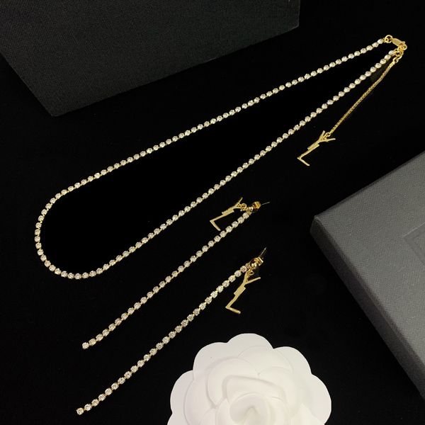 fashion designer gold and silver long diamond y necklace earrings set letter pendant hoop earrings women's earrings engagement tour
fashion designer gold and silver long diamond y necklace earrings set letter pendant hoop earrings women's earrings engagement tour