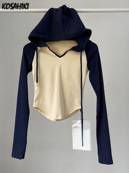 womens hoodies sweatshirts contrast color women y2k aesthetic fashion long sleeve streetwear trendy sweatshirt slim v neck patchwork cropped, Black
womens hoodies sweatshirts contrast color women y2k aesthetic fashion long sleeve streetwear trendy sweatshirt slim v neck patchwork cropped, Black