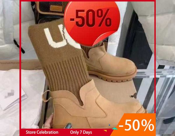 women's fashion snow boots thick soled elastic knitting stitching warm socks martin middle platform boots998, Black
women's fashion snow boots thick soled elastic knitting stitching warm socks martin middle platform boots998, Black