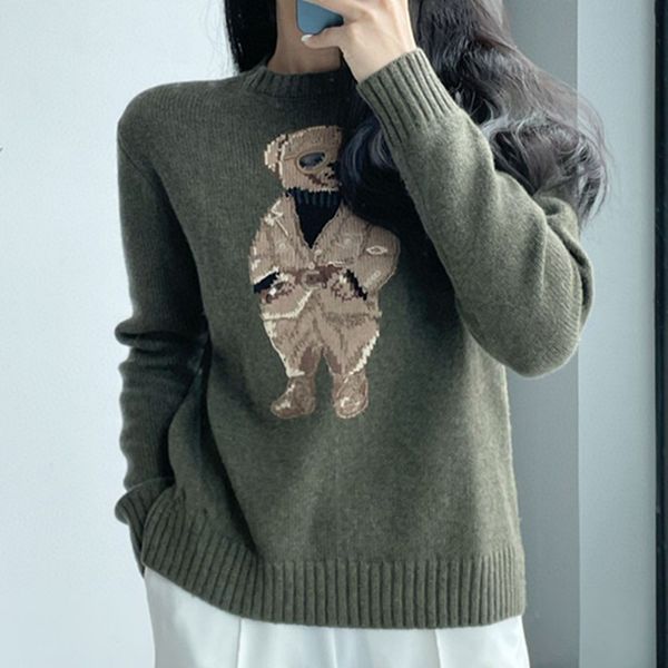 womens sweaters cartoon rl bear sweater women winter clothing fashion long sleeve knitted pullover cotton coat 230811, White;black
womens sweaters cartoon rl bear sweater women winter clothing fashion long sleeve knitted pullover cotton coat 230811, White;black
