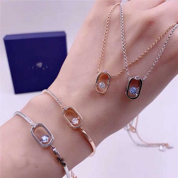 

Designer Rovski luxury top jewelry accessories Beating Heart Necklace Women's Oval Clavicle Chain fashion Temperament Pendant Clavicle Chain Gift Jewelry