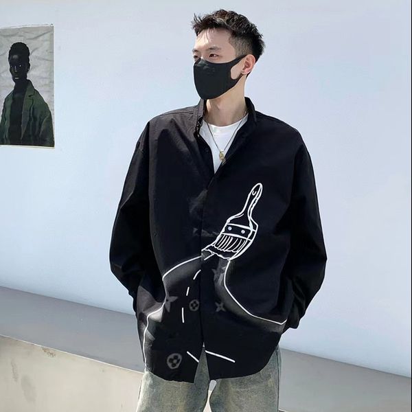 men's casual fashion designer luxury brand pop instant dry breathable hand-painted graffiti hip hop women's shirt, White;black
men's casual fashion designer luxury brand pop instant dry breathable hand-painted graffiti hip hop women's shirt, White;black