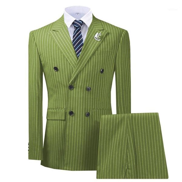 men's regular fit 2 pieces double breasted lapel pinstripe formal olive green tuxedo business suit for wedding groom1303q, White;black
men's regular fit 2 pieces double breasted lapel pinstripe formal olive green tuxedo business suit for wedding groom1303q, White;black