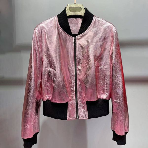 women's leather faux lady luxury jackets 2023 spring autumn fashion shiny coat genuine sheepskin fg5439 230812, Black
women's leather faux lady luxury jackets 2023 spring autumn fashion shiny coat genuine sheepskin fg5439 230812, Black