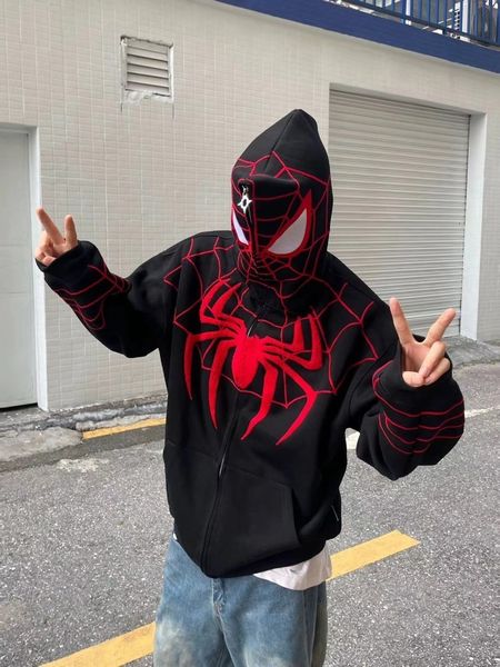 men's hoodies sweatshirts y2k zipper hoodies american gothic spider pattern oversized hoodies for men and women punk hip-hop loose hood, Black
men's hoodies sweatshirts y2k zipper hoodies american gothic spider pattern oversized hoodies for men and women punk hip-hop loose hood, Black