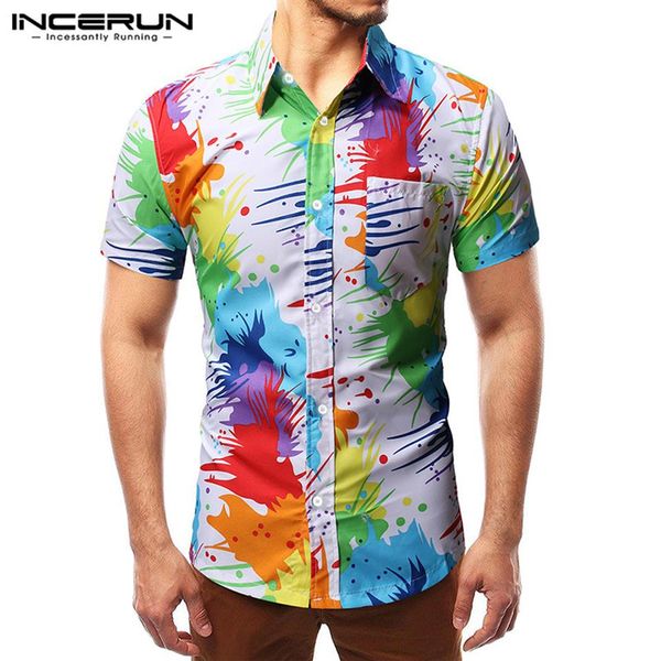 incerun men hawaiian shirt short sleeve lapel vacation 2020 casual blouse summer colorful printed mens shirts streetwear s-3xl308c, White;black
incerun men hawaiian shirt short sleeve lapel vacation 2020 casual blouse summer colorful printed mens shirts streetwear s-3xl308c, White;black