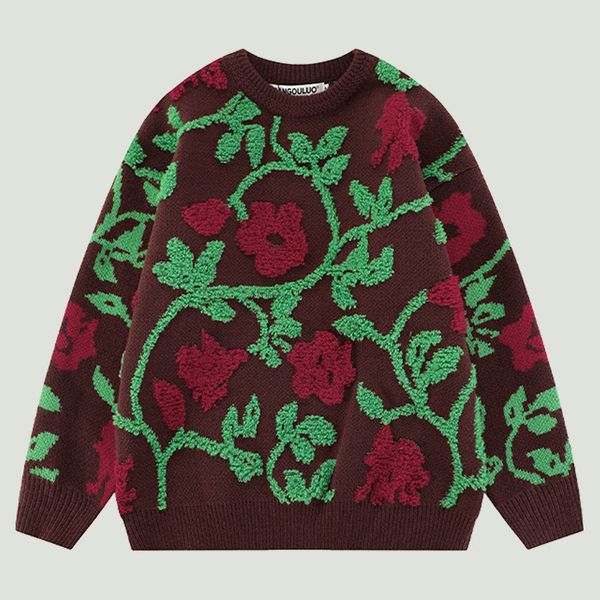 men's sweaters fashion streetwear knitted mens retro flower embroidery patchwork jumpers hip hop harajuku casual loose pullover 230811, White;black
men's sweaters fashion streetwear knitted mens retro flower embroidery patchwork jumpers hip hop harajuku casual loose pullover 230811, White;black