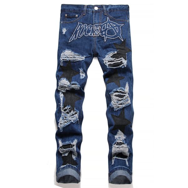 patch cloth ripped jeans men korean version of the trend stretch slim slim casual small feet long pants menmen ripped patch hole denim strai, Blue
patch cloth ripped jeans men korean version of the trend stretch slim slim casual small feet long pants menmen ripped patch hole denim strai, Blue