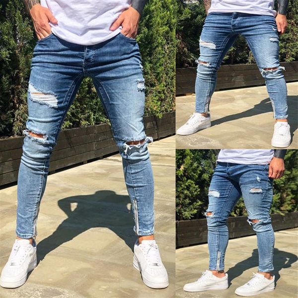 mens cool zipper designer blue jeans skinny ripped slim fit hop hop pants with holes for men240m
mens cool zipper designer blue jeans skinny ripped slim fit hop hop pants with holes for men240m
