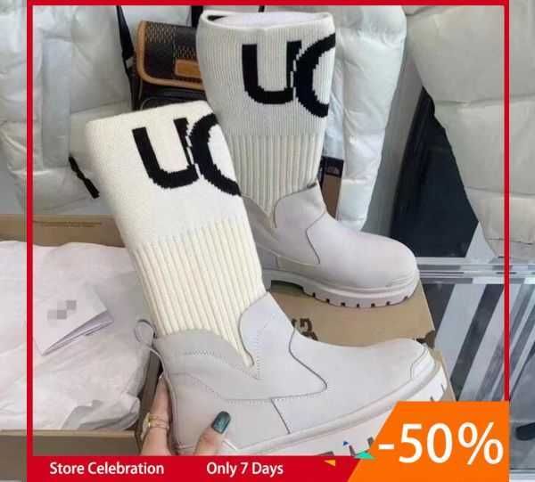 women's fashion snow boots thick soled elastic knitting stitching warm socks martin middle platform03229, Black
women's fashion snow boots thick soled elastic knitting stitching warm socks martin middle platform03229, Black