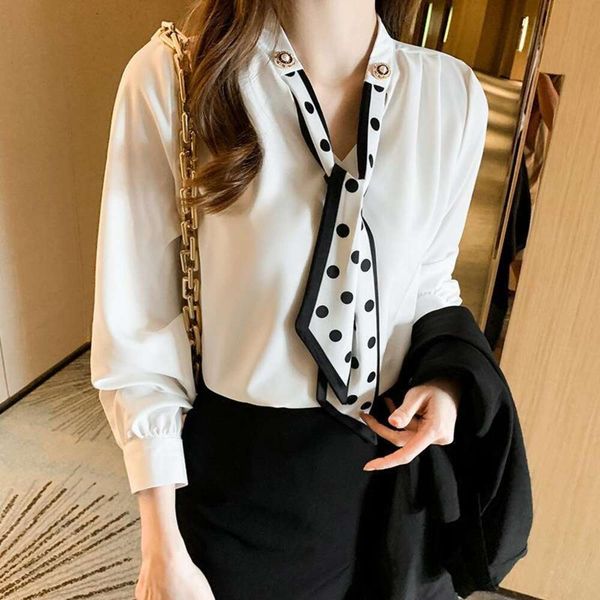 autumn style shirt korean all matching bow tie long sleeved womens top, White
autumn style shirt korean all matching bow tie long sleeved womens top, White