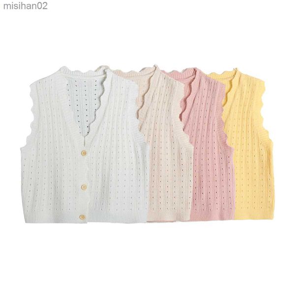 women's knits tees women's vest sweater sweet v neck hollow out ruffles cardigans za fashion 2021 waistcoat causal mujer hkd23081, White
women's knits tees women's vest sweater sweet v neck hollow out ruffles cardigans za fashion 2021 waistcoat causal mujer hkd23081, White