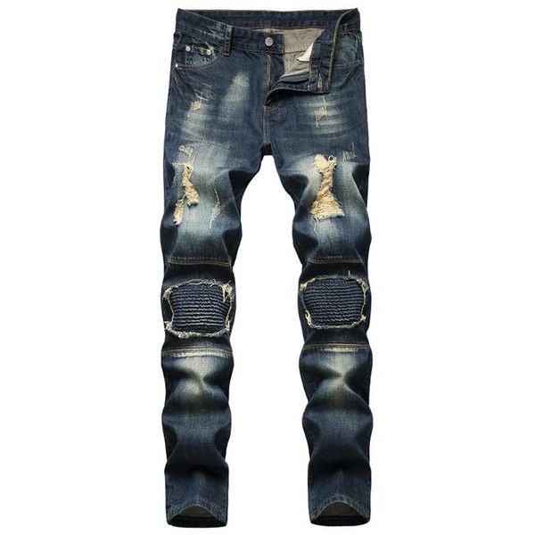 new fashion mens ripped jeans casual skinny slim fit denim pants biker hip hop jeans men plus size 42284q, Blue
new fashion mens ripped jeans casual skinny slim fit denim pants biker hip hop jeans men plus size 42284q, Blue