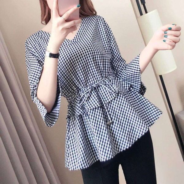 plaid shirt for women spring and autumn style retro hong kong fashionable waist belly cover top, White
plaid shirt for women spring and autumn style retro hong kong fashionable waist belly cover top, White