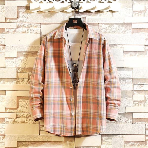 men new fashion flannel plaid shirt slim fit casual long sleeve sanding shirt male harajuku streetwear shirts plus size 264o, White;black
men new fashion flannel plaid shirt slim fit casual long sleeve sanding shirt male harajuku streetwear shirts plus size 264o, White;black
