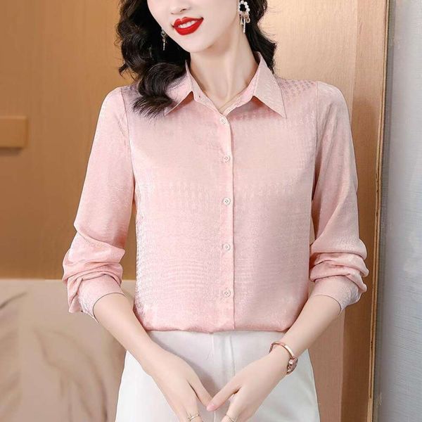 spring and autumn high end shirt brand heavyweight imitation silk womens design long sleeved work clothes, White
spring and autumn high end shirt brand heavyweight imitation silk womens design long sleeved work clothes, White