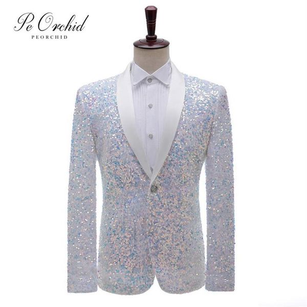 bling white sequin blazer men shawl lapel dj club stage singer clothes nightclub wedding party jacket homme men's suits & bla296d, White;black
bling white sequin blazer men shawl lapel dj club stage singer clothes nightclub wedding party jacket homme men's suits & bla296d, White;black