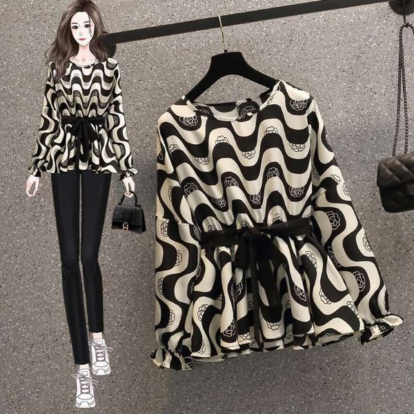 sweet and spicy style l shirt size womens clothing autumn slimming flesh covering french chiffon long sleeve, White
sweet and spicy style l shirt size womens clothing autumn slimming flesh covering french chiffon long sleeve, White