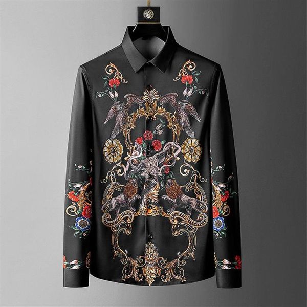 men's casual shirts luxury print men long sleeve slim fit shirt male business formal dress streetwear party chemise homme2372, White;black
men's casual shirts luxury print men long sleeve slim fit shirt male business formal dress streetwear party chemise homme2372, White;black