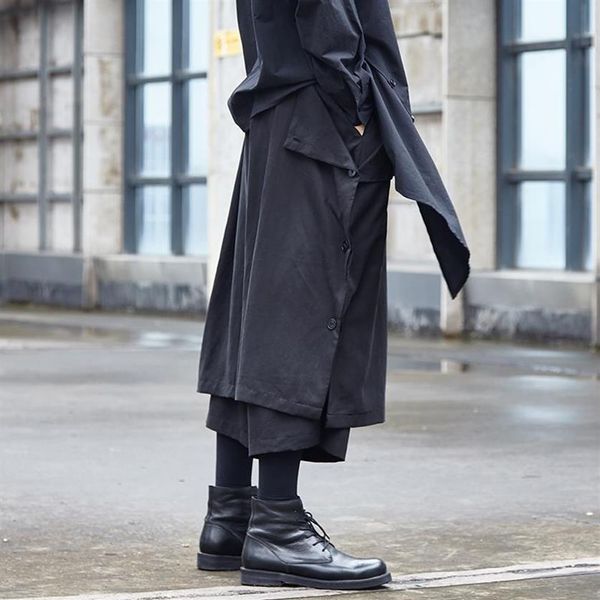 men's pants men loose casual two style wear wide leg skirt trousers male japan streetwear hip hop punk gothic harem kimono318t, Black
men's pants men loose casual two style wear wide leg skirt trousers male japan streetwear hip hop punk gothic harem kimono318t, Black