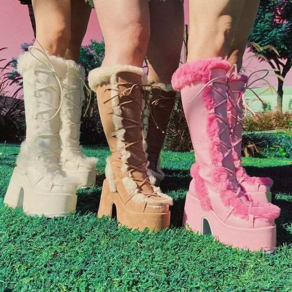 boots winter women snow boots platform wedge high heel faux fur lady shoes female plush warm non-slip mid calf boots goth shoes 230811, Black
boots winter women snow boots platform wedge high heel faux fur lady shoes female plush warm non-slip mid calf boots goth shoes 230811, Black