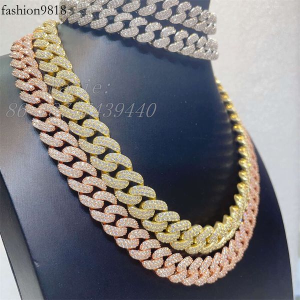 13mm 15mm sier with moissanite cuban link chain for women and man iced out cuban necklace vvs moissanite good quality, Silver
13mm 15mm sier with moissanite cuban link chain for women and man iced out cuban necklace vvs moissanite good quality, Silver