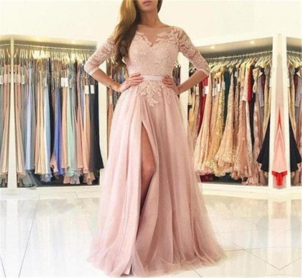 blush pink lace tulle evening dress half sleeve high split a line long formal prom gown 2019 custom made formal party dresses751226981311, Black;red
blush pink lace tulle evening dress half sleeve high split a line long formal prom gown 2019 custom made formal party dresses751226981311, Black;red