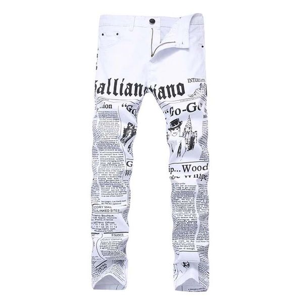 2019 men print jeans painted denim pants words casual high elastic stretchy fashionable straight mid waist 264a, Blue
2019 men print jeans painted denim pants words casual high elastic stretchy fashionable straight mid waist 264a, Blue