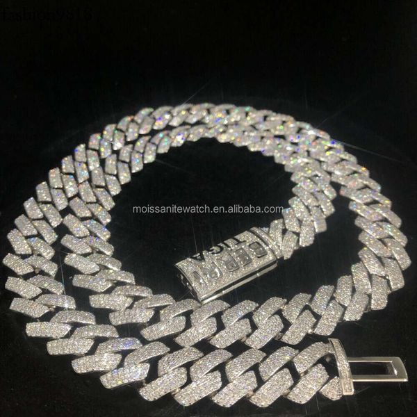 customized hip-hop necklace vvs 15mm 3-row moissanite diamond cuban chain sterling sier plated men necklace wholesale, Silver
customized hip-hop necklace vvs 15mm 3-row moissanite diamond cuban chain sterling sier plated men necklace wholesale, Silver