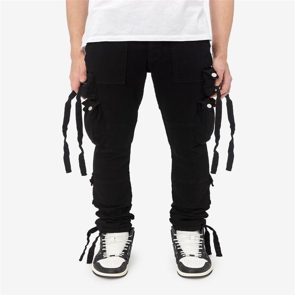 falection mens 21ss amimike jeans zipper pocket cargo pants black jeans 03282e, Blue
falection mens 21ss amimike jeans zipper pocket cargo pants black jeans 03282e, Blue