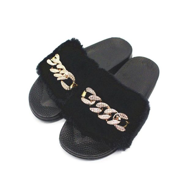 2021 woman diamond slippers with chain fashion outdoor beach shoes for female warm fur slippers for whole6340145 
2021 woman diamond slippers with chain fashion outdoor beach shoes for female warm fur slippers for whole6340145