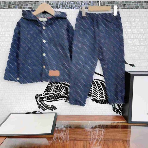 luxury kids designer clothes child jacket sets size 110-160 cm 2pcs single breasted hooded denim jacket and grid letter printed jeans, White
luxury kids designer clothes child jacket sets size 110-160 cm 2pcs single breasted hooded denim jacket and grid letter printed jeans, White