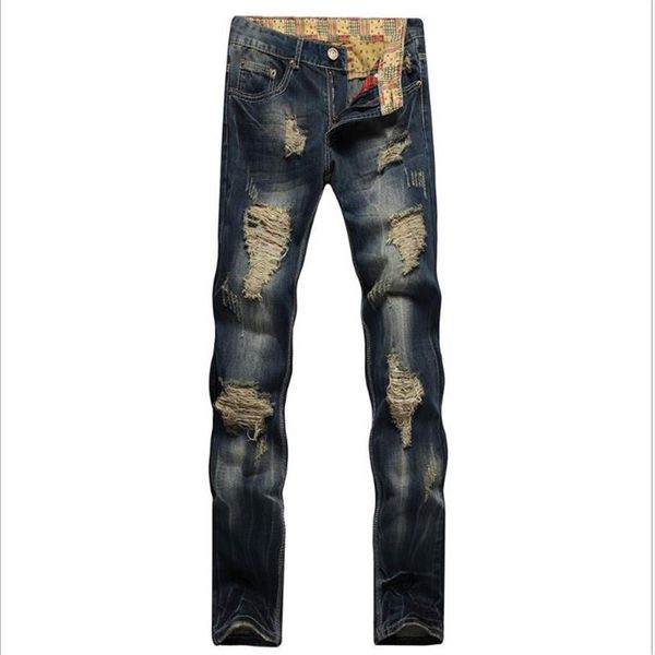 designer mens jeans big hole the beggar old style straight slim fit european wiind all season jeans270c, Blue
designer mens jeans big hole the beggar old style straight slim fit european wiind all season jeans270c, Blue