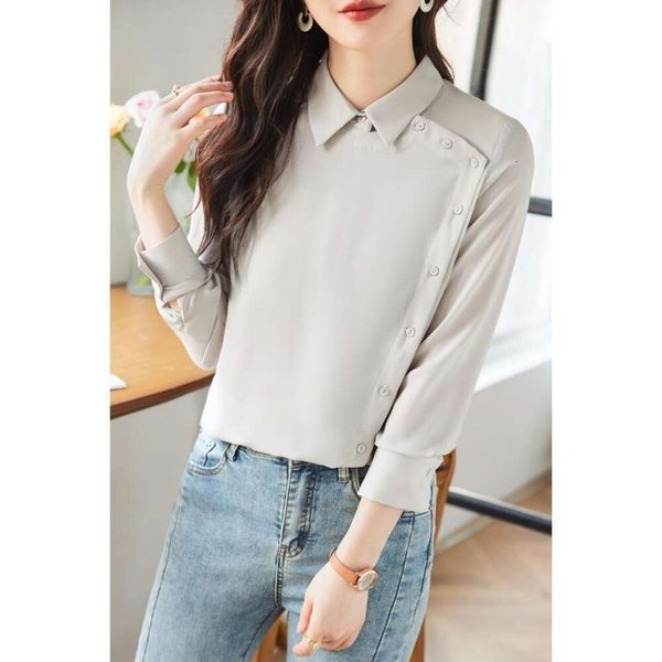 spring and autumn womens blouses chiffon blouse for women asymmetrical professional long sleeve, White
spring and autumn womens blouses chiffon blouse for women asymmetrical professional long sleeve, White