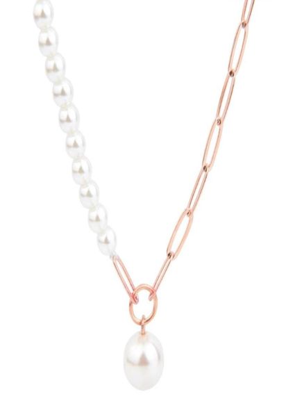 chains rose gold color shell bead necklace halfpearl and halfchain metal lobster buckle adjustable gifts for women8773118, Silver
chains rose gold color shell bead necklace halfpearl and halfchain metal lobster buckle adjustable gifts for women8773118, Silver