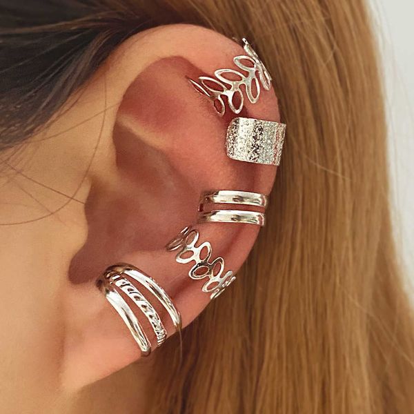 new 5pcs/lot vintage gold color leaves ear cuff non-piercing fake cartilage clip earrings for women men creative trend jewelry, Silver
new 5pcs/lot vintage gold color leaves ear cuff non-piercing fake cartilage clip earrings for women men creative trend jewelry, Silver