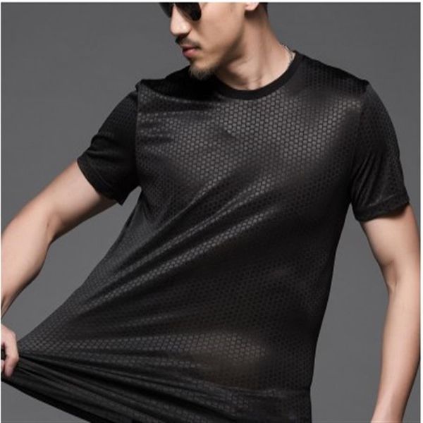 summer men's round neck printed short-sleeved t-shirt plaid large size high elastic ice silk breathable hollow botto266s, White;black
summer men's round neck printed short-sleeved t-shirt plaid large size high elastic ice silk breathable hollow botto266s, White;black