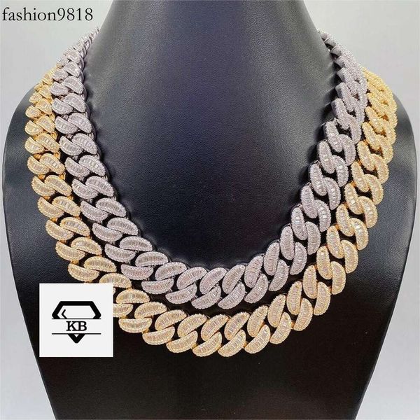 hip hop jewelry sterling sier 15mm baguette cut diamond moissanite cuban link chain, Silver
hip hop jewelry sterling sier 15mm baguette cut diamond moissanite cuban link chain, Silver