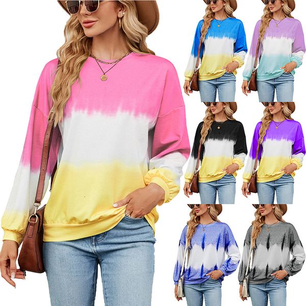 women's hoodies sweatshirts 2023 autumn and winter tie dye women sweater contrast round neck long sleeve loose fashion casual clothing, Black
women's hoodies sweatshirts 2023 autumn and winter tie dye women sweater contrast round neck long sleeve loose fashion casual clothing, Black