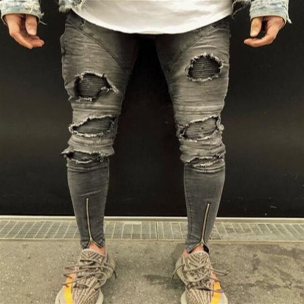 drop knee ripped jeans men super skinny ankle zipper men jeans elastic pant designer brand clothing street2359, Blue
drop knee ripped jeans men super skinny ankle zipper men jeans elastic pant designer brand clothing street2359, Blue