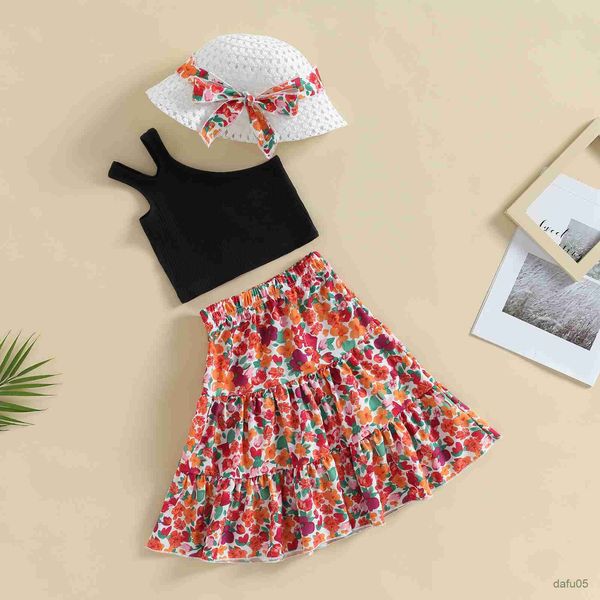 clothing sets toddler kids girls summer outfit sets solid color sleeveless one shoulder floral skirt hat r230812, White
clothing sets toddler kids girls summer outfit sets solid color sleeveless one shoulder floral skirt hat r230812, White