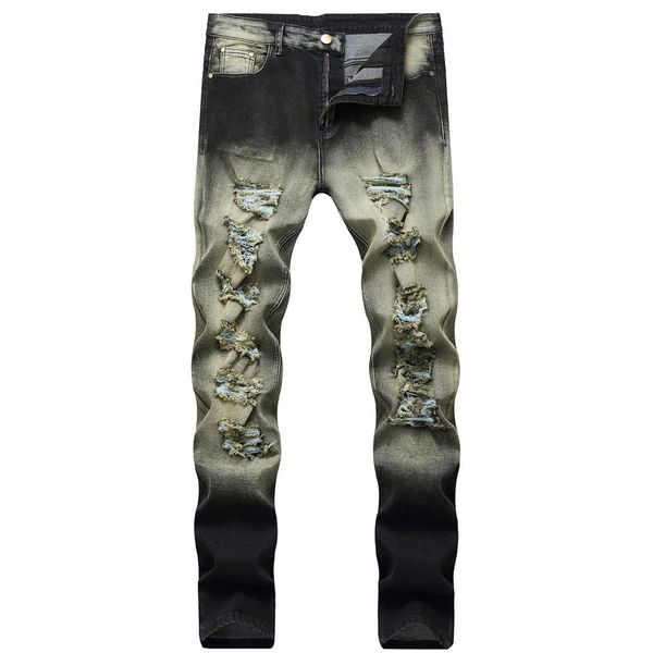 men distressed ripped fashion designer skinny slim fit jeans motorcycle biker jeans causal denim pants streetwear mens jeans cool294g, Blue
men distressed ripped fashion designer skinny slim fit jeans motorcycle biker jeans causal denim pants streetwear mens jeans cool294g, Blue